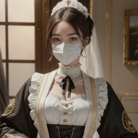 medical mask, victorian era, cinematography, intricately detailed, crafted, meticulous, magnificent, maximum details, extremely hyper aesthetic