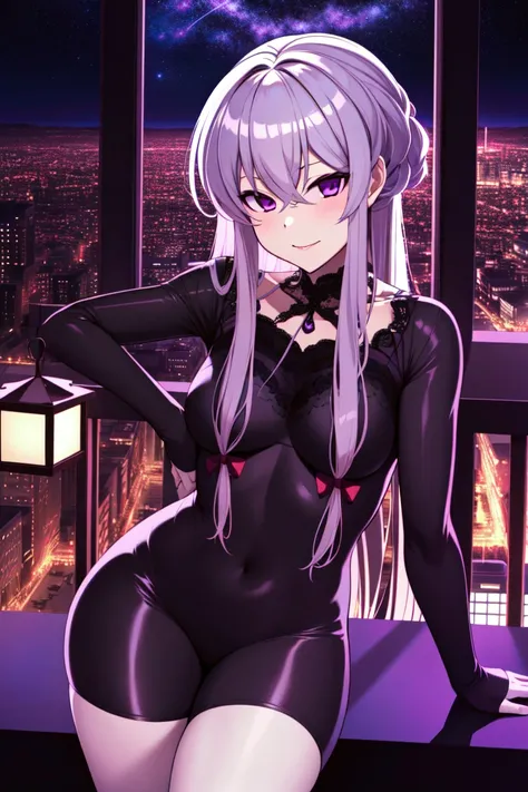 masterpiece, best_quality, 1girl, solo, yakumo yukari, goth, city, night