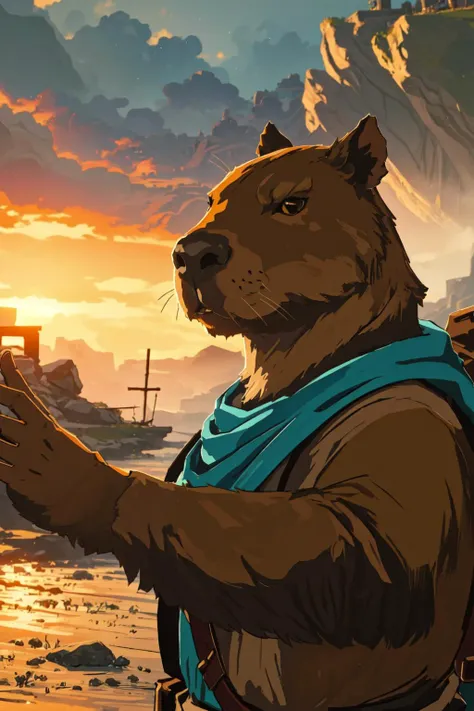 (masterpiece, best quality), intricate details, 8k, artstation, wallpaper, official art, sharp focus,
<lora:capi-09:0.8> capybara, <lora:botw_style_offset:0.8> botw style,