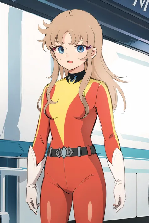 (ultra-detailed:1.3), (super fine illustration:1.2), (best quality:1.3), (masterpiece:1.3), (disheveled hair, beautiful detailed eyes:1.1), (high resolution),
1 girl,
cowboy shot,
outdoor, <lora:mariaV1:0.8>maria, red bodysuit, yellow bodysuit, belt, white gloves,