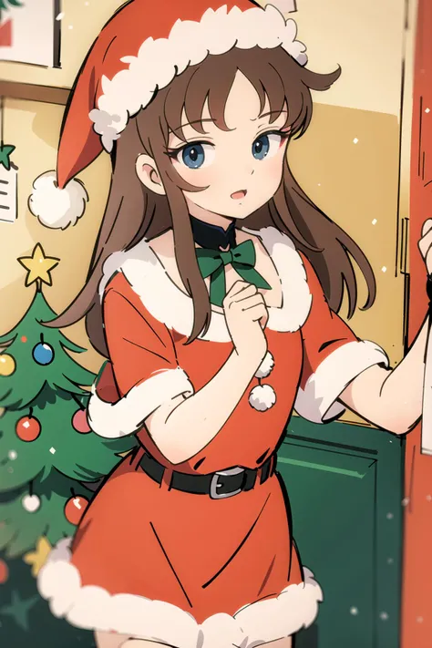 masterpiece,best qualitiy,high detail, mutsuki_kantaicollection <lora:mutsuki_kantaicollection:0.7>,upper body,smile,present box,santa costume,winter,indoor,spoken heart,speech bubble,text,blush