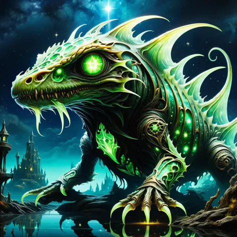 hyper detailed masterpiece, dynamic, awesome quality,DonM3lv3sXL starry innsmouth <lora:DonM3lv3sXL-000005:0.85>