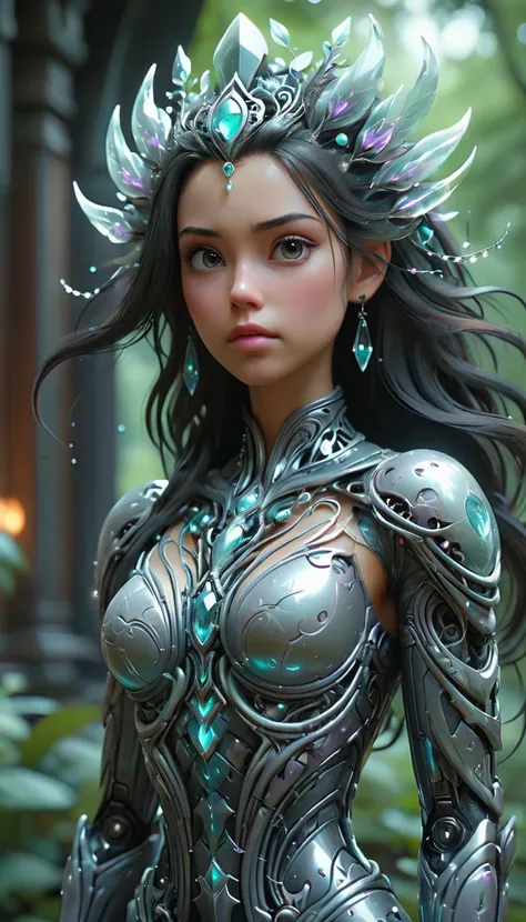 Imbue the image with visions of hope, wonderment, and majestic majesty.,,,, fantasy, crystal, crystal, astral, cosmic, intelligent, soft, glassy, reflective, crystal, liquid reflective, 8k, octane render, circuitry, unreal engine, Ray tracing, depth of field, cinematic, UHD art by Daniel Gerhartz and Giger and (((and Cushart factory kunisada))), Matte painting, trending on cgsociety and artstation, very realistic, 4k HDR, f32, focus dynamic lighting, dramatic shadows, unreal engine, volumetric light, sharp, 8k, intricate, detailed, 4k  renderman+back perspective, Bokeh, unreal engine, dark, hyperrealistic, bokeh, unreal engine, intricate, unreal engine 5, (ornate:0.81), highly detailed, rendered in the style of v-like
<lora:Bio-Luminescence:0.4> <lora:artfullyENGRAVED_SDXL_V1:0.3> <lora:DonM3lv3sXL:0.6> <lora:DonM3t3rn1tyXL-v1.1:0.4> <hypernet:ghost_v10:0.3>