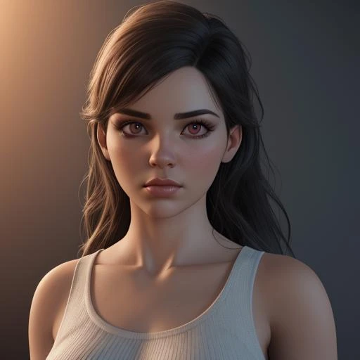 professional 3d model portrait, pretty girl . octane render, highly detailed, volumetric, dramatic lighting
