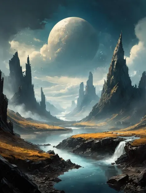 landscape <lora:darkfantasystyle-step00000300:0.8>,drkfntasy