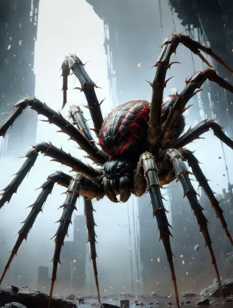 gigantic spider, <lora:darkfantasystyle-step00000300:0.8>,drkfntasy,cinematic,epic,masterpiece,awardwinning,particles in the air