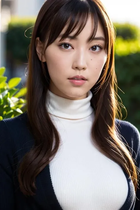 1girl,black cardigan turtleneck,sexy pose,best quality,masterpiece,illustration,an extremely delicate and beautiful,CG,unity,8k wallpaper,Amazing,finely detail,masterpiece,official art,extremely detailed CG unity 8k wallpaper,incredibly absurdres,huge filesize,ultra-detailed,highres,extremely detailed,beautiful detailed girl,realistic,full frontal,outdoors,<lora:Fukumura Mizuki:0.8>,