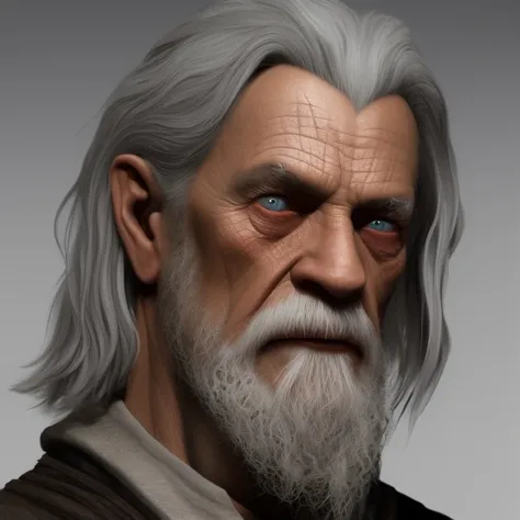 Buffy the Vampire Slayer a portrait of Gandalf the old, deep scrumbled skin, detailed skin, detailed eyes, by GDNS, 8k, trending on cgsociety