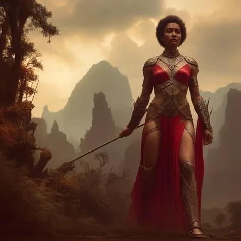 Buffy the Vampire Slayer Amazon warrior, island of amazons, designed by ppublish, masterpiece, oil on canvas, perfect composition, beautiful detailed intricate insanely detailed octane render trending on artstation, 8 k artistic photography, photorealistic concept art, soft natural volumetric cinematic perfect light, chiaroscuro, award - winning photograph, masterpiece, oil on canvas, raphael, caravaggio, greg rutkowski, beeple, beksinski, giger