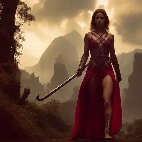 Buffy the Vampire Slayer Amazon warrior, island of amazons, designed by ppublish, masterpiece, oil on canvas, perfect composition, beautiful detailed intricate insanely detailed octane render trending on artstation, 8 k artistic photography, photorealistic concept art, soft natural volumetric cinematic perfect light, chiaroscuro, award - winning photograph, masterpiece, oil on canvas, raphael, caravaggio, greg rutkowski, beeple, beksinski, giger