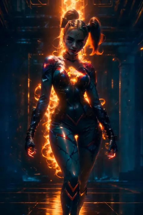 ((masterpiece, highest quality, Highest image quality, High resolution, photorealistic, Raw photo, 8K)), ((Extremely detailed CG unified 8k wallpaper)), (huge stunning goddess shot, very hot and sexy, jaw-dropping beauty, perfect proportions, beautiful body, slim body beauty:1.4), Lava demon, her body is made of lava, her hair is made of burning flames, hot body also burns the air around it, eyes of fire, sheepish curled big horns, burning red in the darkness, burning everything, spewing fury that turns into flames and cloaks the body, sparks of fire dance, flames erupt from the torn body, images of flames in the darkness, red and black theme, angry face,