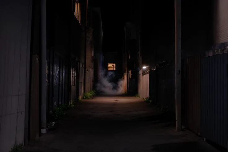 <lora:montreal_alleys> establishing shot, downtown alley at night, <lora:lowkey_v1.1:0.81> HyperSmoke, dark background,