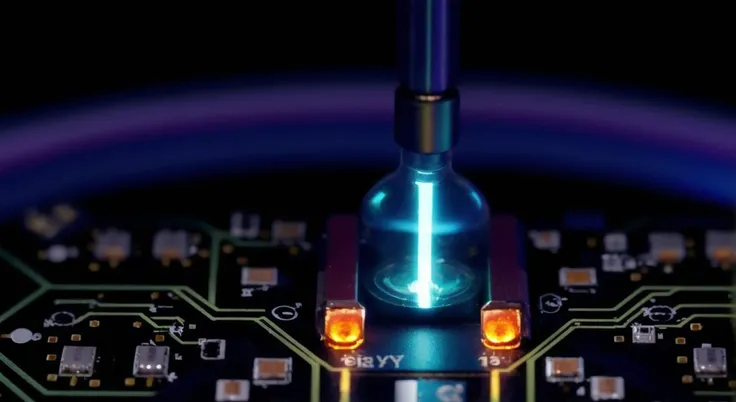 closeup image of beautiful electronic circuit,Pixie Glass,Light emitting boron,open circuit connector, deep dark shadows dramatic camera angle high contrast color grading (masterpiece:1.2) (photorealistic:1.2) (best quality) (intricate details) (8k) (HDR) (cinematic lighting) (sharp focus) <lora:epiNoiseoffset_v2:1>