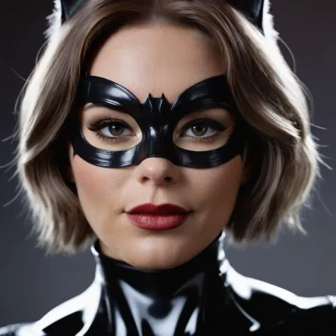 Jeune fille blonde, Catwoman, porte une combinaison integrale, un masque de chat noir, Catwoman, Catwoman, par Brian Bolland, nuit, observe la ville d'un toit