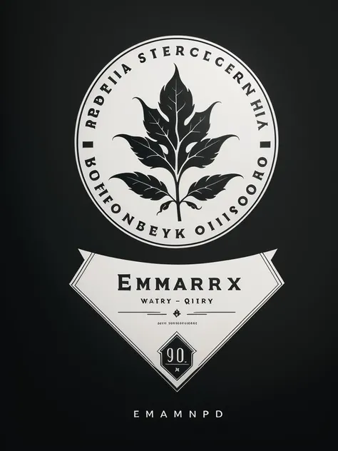 Logo of a winery, Emma
(XCYP minimalist logo, minimalist style, minimalist pattern, black and white pattern, badge,The best quality, clear lines, ultra-fine depictions,)
