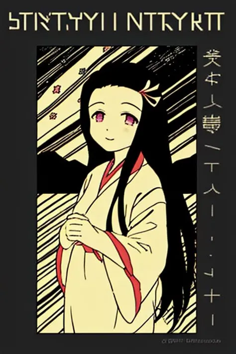 kamado nezuko, girl,starry night with mountains behind, <lora:kamado_nezuko_offset:0.8>, <lora:posters-redmonochrome:1>