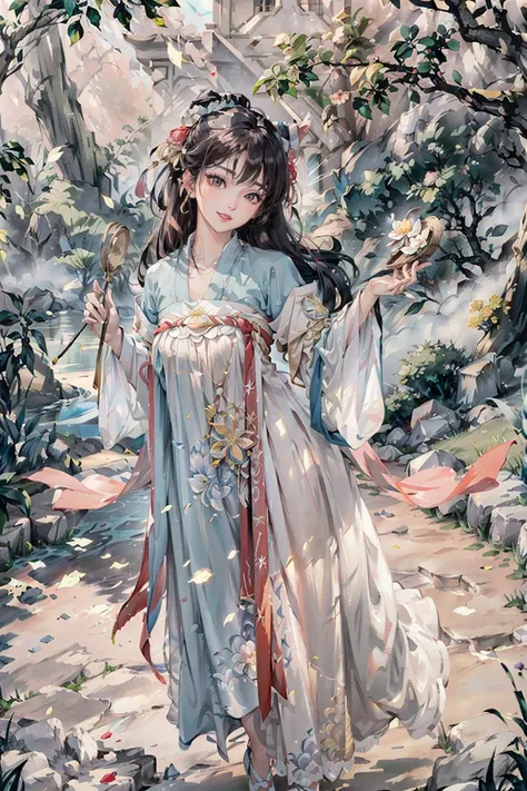 <(best quality, extremery best quality, masterpiece:1.4), (realistic, intricate details:1.4), (photorealistic:1.4), (extremely intricate:1.4), highres, ultra highres, ultra-detailed, absurdres, incredibly absurdres, extremely detailed, high quality, high resolution, hyperrealistic, ultra-realistic, hyper-detailed, top quality, best, fine detail, massive detail, Highly detailed, extreme detailed, highest detailed, high-res, absolutely resolution, reflection, (refraction:1.4), (hyperrealism:1.4)>, BREAK, 1girl, solo, looking at viewer, (young cute beautiful 18-year-old girl:1.4), 3d face, (hand of Guido Daniele:1.4), beautiful girl, Beautiful face, pretty, girlface, kpop idol, supermodel, stunning innocent symmetry face, perfect body, medium breast, slim waist, slim legs, (high detailed skin:1.5), glowing eyes, goddess, natural skin texture, shiny skin, White skin, Beautiful detailed face, detailed face, real skin texture, cute delicate face, finely detailed face, golden ratio, golden ratio face, expressive eyes, perfect face, perfect skin, flawless face, clear face, shiny hair, pale skin, Proper body proportion, perfect anatomy, realistic skin texture, luscious lips, glossy lips, natural makeup, beautiful bright pupils, slender figure, intricate eyes, detailed pupils, detailed face and eyes, longeyelashes, blush, good hand, perfect hands, pretty face, beautiful female bodies, finely detailed skin, oily shiny skin, clean facial features, an extremely delicate and beautiful, cute & girly, beautiful detailed eyes, stars in the eyes, BREAK, (((((standing, (hanfu, tang style, tang style outfits, pink upper shan, pink chest pleated skirt, red with pink waistband, red pibo:1.4), (smile, Pink hair, Pink eye, long hair, Pink eyelashes, Pink lips, Pink lip colour, Eyes glowing Pink, flat bangs, pink fluffy bunny:1.5), (night, Night time, moon light, sky, landscape, aurora borealis, stars, outdoors, Chinese, Pink fireworks, Sakura tree background:1.4), (lake background, mountains, full moon background, night lake shore, river, forest, chinese style countryard, lanterns, pond, cobblestone pathway, building pavilion, chinese buildings, moutains, misty lake, ancient chinese background, puddle, after the rain, petals falling, wet grass and trees, flower sea, in a meadow, waterfall, breeze, flying splashes, flying petals, leaves, bloom, bloom effect, surrounded by heavy floating petal flow, petal, Pink butterfly, flower, detailed beautiful grassland with petal, flowers, plants, Pink rose, many Pink roses, leaves falling from the tree, dust is drifting, ethereal, scenery, nature, mysterious background:1.4), (iridescent colors, Iridescence, blush, mysterious, fantasy background, fantasy, open mouth:1.2), (fog, wind:1.2), (Luminescent Particles:1.3), (fullbody:1.2), (eye focus, face focus, character focus, close-up face:1.2), (dutch angle, cowboy shot:1.3), colorful refraction)))), BREAK, <watercolor, available light, detailed light, volumetric fog, beautiful lighting, Rembrandt lighting, Cinematic, pixel art, game art, key visual, surreal, PBR Texturing, Anisotropic Filtering, Maximum Clarity And Sharpness, Albedo And Specular Maps, Multi-Layered Textures, Surface Shading, Sub-Pixel Convolution, Sub-Pixel Convolution, Accurate Simulation Of Light-Material Interaction, blurry foreground, broad light, volumetric light effect, matte painting, perfectly defined features, volumetric lighting, Tone Mapping, Lumen Reflections, Global illumination, Ray Tracing, Screen Space Global Illumination, Accent Lighting, 32k, Natural Lighting, volumetric, cinematic masterpiece, Rule of thirds, high dynamic range, Multi-exposure HDR capture, cinematic render, game cg cinematic, atmospheric perspective, scene, epic dynamic frame, motion blur, ((cinematic look, Film look)), rim light, 4k textures, adobe lightroom, photolab, insane details, hyperdetailed, exposure blend, professional color grading, professional color correction, aerial perspective, particles and dust in beams of light, cinematic scene, dynamic lighting, sharp details, lomography, soft focus, light leaks, bold hues, atmospheric depth, (explosive light and shadow:1.2), aesthetics, intricate designs, ultra realistic digital art, (zentangle, mandala, tangle, entangle), (fractal art), elegant, vivid colours, floating particles, particles, dramatic, epic, (ink drawing, oil painting detailed), (dramatic lighting:1.2), RAW, huge filesize, extremery detailed CG, Photo, 8k uhd, cinematic atmosphere, trending on artstation, award-winning glamour photograph, highly detailed photo, official art, beautiful and aesthetic, unity 8k wallpaper, beautiful, highly detailed CG illustration, best illustration, intricate, Amazing, emotional, analog, painting, digital painting, concept art, Oil Painting, illustration, Classical art, Renaissance, Romanticism, Neoclassicism, Color Palette, depth and contrast, Vibrant colors, saturated, rich saturation, color harmony, vivid palette, concept-art, design style, detail character, concept render, colorful, analog photography, dreamy atmosphere, specular highlights, atmospheric lighting, (dynamic angle, dynamic pose :1.3), (shiny, clothes reflecting light, lens flare, bloom effect, light particle, lens glare:1.3), realistic lighting, cinematic light, (cinematic lighting), light in the face, soft lighting, saturated colors, detailed background, sharp focus, 8k high definition, perspective, Master Composition, roughness, post-processing, soft shadows, realistic shadows, ambient occlusion, ray-tracing, subsurface scattering, photon mapping, physically-based rendering, octane rendering, unreal engine 5, ue5 rendering, Adobe After FX, dslr, RTX, Best character details, radiosity, sharp, antialiased, RAW photo, HDR, 8k, 4k, (((Photographed by Roger Deakins, using a RED Monstro 8K VV camera and a series of high-end lenses))), ((Hasselblad photography)), (film grain:1.4), Kodak portra 400, ((Fujifilm X-T5)), professional photograph, depth of field, caustics, Broad lighting, diffuse lighting, rim lighting, two tone lighting, textile details, visible pores, high resolution scan, professionally color graded, photographic reality, automatic white balance, best lighting, detailed shadow, high contrast, strong light and shadow>, (PureErosFace_V1:0.5), (ulzzang-6500:1), <lora:epiNoiseoffset_v3:0.05>, <lora:add_detail:0.1>, <lora:hanfuTang_v35:0.8>, <lora:zhongfenghuaxiyou-000018:0.05>, zhongfenghua