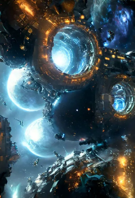 2500 Years Many Spaceships Set out to Colonize Planets, Several annular living cabins rotate around a central axis, Spaceships with various functions, military, factory, experiment, residential, buildings can be seen from the glass cover, An orderly fleet, a hopeful journey,
spstation, spacecraft, spaceship, science_fiction, future, industrial_style, mechanical_style, mecha_ style, artificial_satellite, space_station, colony_ship, nasa, interstellar_colonization, interstellar_travel, star_trek, alien, starwars, space, stardust, planet, nebula, galaxy, spectacular, Interstellar, ,more detail XL,Energy light particle mecha<lora:EMS-322033-EMS:1.000000>, <lora:EMS-61413-EMS:0.800000>, <lora:EMS-289722-EMS:0.800000>drifting in deep space. 4k, high-detail hyperrealism, HD quality, high-detail masterpiece
great lighting, clear, spstation, xtower