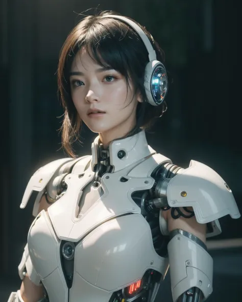 ((best quality)), ((masterpiece)), ((actual)), (detailed), (photoactual:1.5), a futuristic girl, (thick body), (white jumpsuit), lamp on armor, cybernetic headgear, looking at the audience, dynamic poses, post apocalyptic, Destroyed city background, building on fire, Science fiction, high dynamic range, Ray tracing, NVIDIA RTX, super resolution, Unreal 5, subsurface scattering, PBR texture, post processing, Anisotropic filtering, depth of field, Maximum clarity and sharpness, rule of thirds, 8K raw, (glowing particles:1.4), (extremely detailed cg, unified 8k wallpaper, 3d, light, lens flare), Reflection, sharp focus, cyberpunk art, cyberpunk architecture,