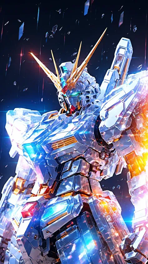 (Realistic),masterpiece,best quality,cinematic lighting,natural shadow,highest detail,professional photography,detailed background,depth of field,insane details,intricate,aesthetic,subsurface scattering,dynamic angle,
<lora:add-detail-xl:1>,<lora:Gundam_SDXL:0.7>,BJ_Gundam_SDXL,
the gundam walks along a crystal path in the Cosmos,the gundam is illuminated by the sun's rays,the stars are shining around,comets and planets are flying,a magical bright picture,
