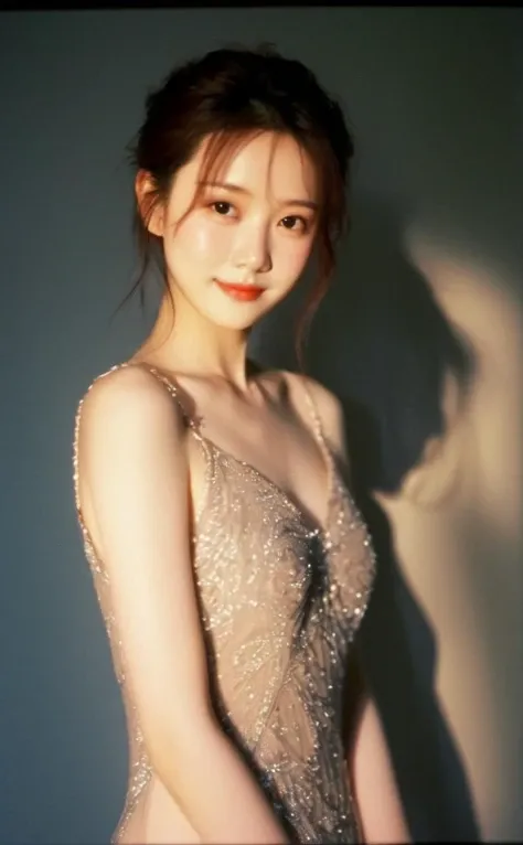 leogirl,((full body)),(looking at viewer),ultra high res,(realistic:1.4),deep shadow,(best quality, masterpiece),pale skin,dimly lit,shade,flustered,blush,highly detailed,film grain,(masterpiece,best quality:1.5),smile,