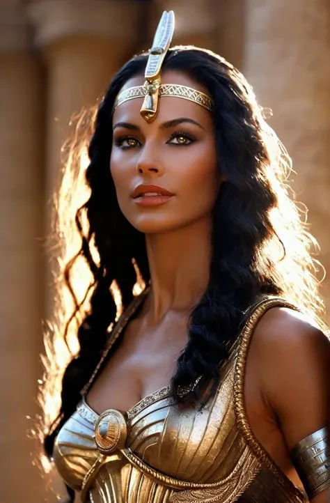cinematic film still a photo of goddness,1 female (Sekhmet - Egyptian goddess of war and healing.),bonny,personable, battle , beautiful sexy detailed, colorful, art by Jean Giraud,fight with magic,,leogirl,(shiny realistic humid skin):1.5,iridescent . shallow depth of field, vignette, highly detailed, high budget, bokeh, cinemascope, moody, epic, gorgeous, film grain, grainy