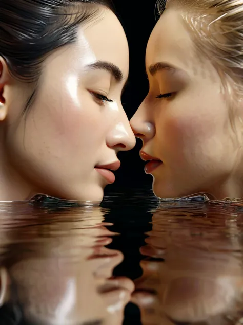 highly detailed, 8k, ultrarealistic,
They are the embodiment of love, each a reflection of the other, complimentary, perfection in the embodiment of beauty and lithe physicality,