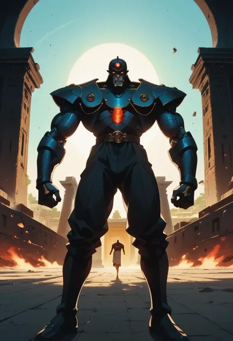 score_9, score_8_up, score_7_up,
Set, Gods of Egypt, muscular, robot, mecha, sleek metal body, glowing red eyes, enhanced body, 8K, In'ei, perfect depth of field, chiaroscuro, volumetric lighting, clear_eyes, crisp details, cinematic lighting, cinematic masterpiece, dynamic action pose, detailed background, photographic realism, masterclass 8K Uneal 5 CGI render, evil, villain, fight, damaged temple, golden light, perfect proportions, perfect hands, powerful muscular body, manly bulge
<lora:princess_xl_v2:0.1>
<lora:OtherStyle_03:0.3>
<lora:MayonnaisePony:0.3>
