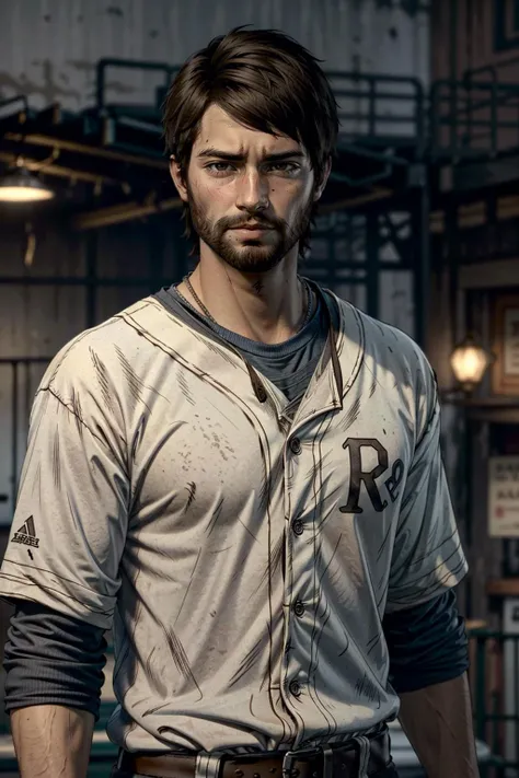 (masterpiece, best quality)
1boy, JavierTWD, male focus, facial hair, solo, brown hair, beard, sportswear, blurry background, upper body, shirt, looking to the side, blurry, brown eyes, baseball uniform, realistic
<lora:epi_noiseoffset2:1>, <lora:add_detail:0.5>, <lora:JavierTWD:0.7>
