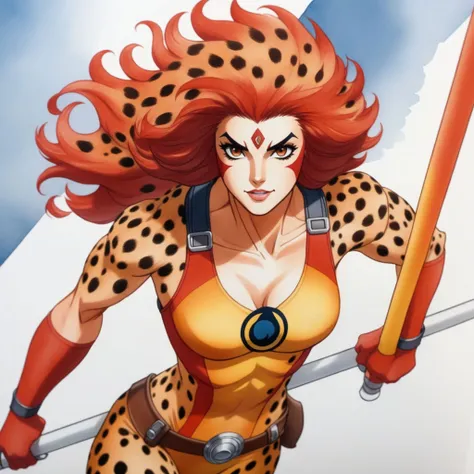 Breathtaking, Hyper detailed, watercolor, ultra highres, 8k, texture skin, realistic skin, detailed skin, highest detailed, extreme detailed, 8k wallpaper, colorful, 1girl (CheetaraQuiron character),abs, muscle legs,
<lora:SDXL1.0_quiron_Cheetara_v4p_Lora:0.97>
