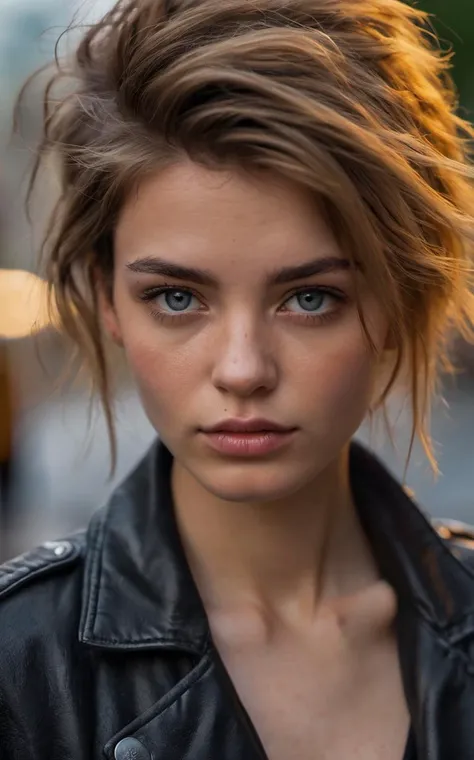 concept art 21 year old European supermodel,punk hair do,artsy,bokeh,f1.4,40mm,photorealistic,raw,8k,skin pores,fashion magazine cover shot,Thorough,analog style,eye focus,highest quality,(highly detailed skin),perfect face,skin pores,(bokeh:0.6),sharp focus,dappled lighting,(backlighting:0.7),film grain,photographed on a Sony A7R IV,18mm F/1.7 cine lens,(highly detailed, intricately detailed),8k,HDR,front view,(upper body:0.9) . digital artwork,illustrative,painterly,matte painting,highly detailed,Ultra-HD-details