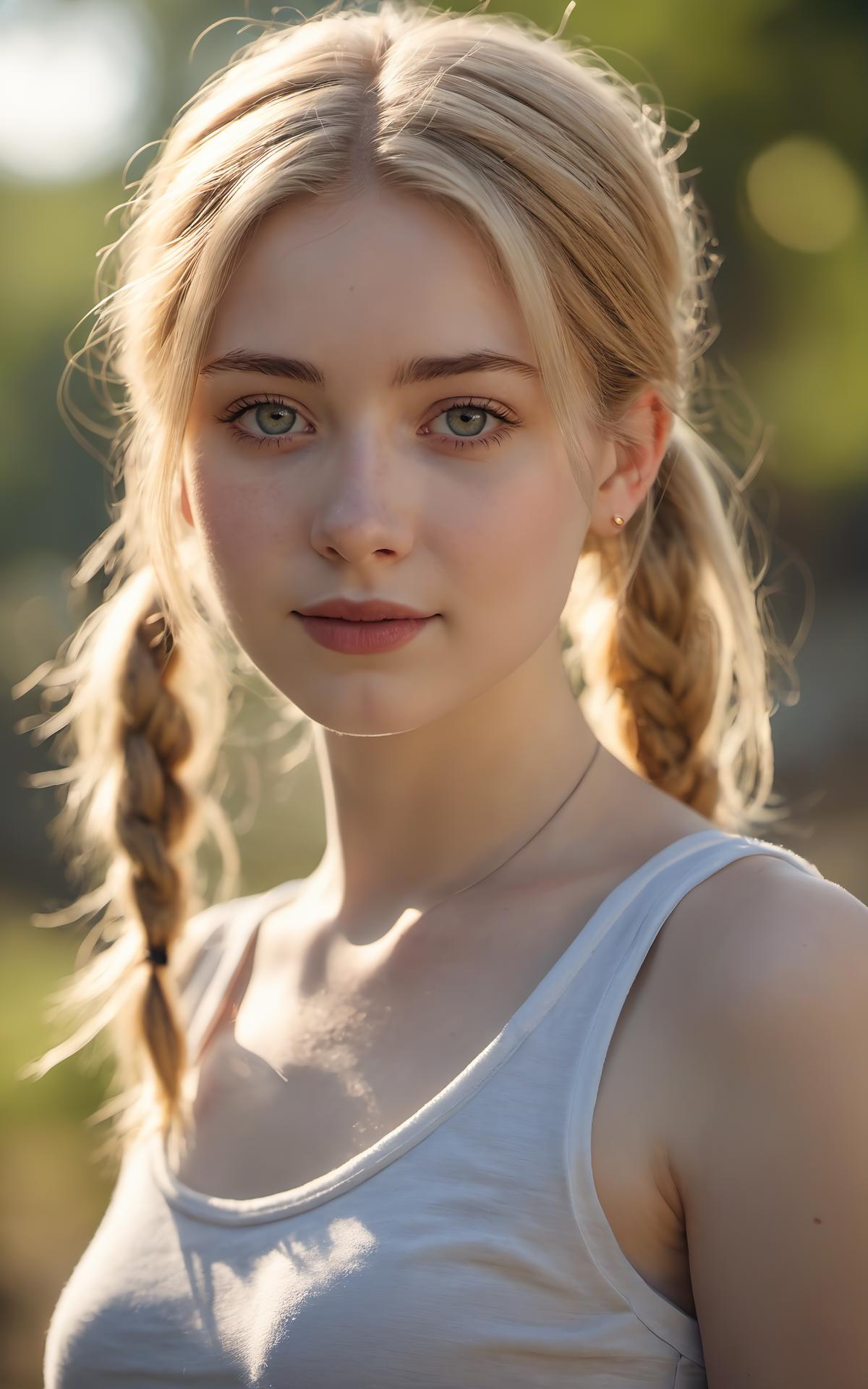 A close up of a woman with a braid in her hair - SeaArt AI