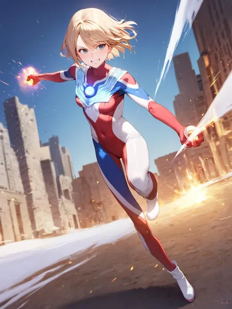 score_9, score_8_up, score_7_up, source_anime, anime artwork, all intricate, extremely detailed wallpaper, best quality, masterpiece,
BREAK
1girl, ultragirl, full body, fighting stance, standing, detailed multicolored bodysuit, grin, detailed background, buildings, dynamic, looking away, energy ball on hand, attacking,
<lora:SDXL_Ultragirl1-pony16-000004:1>