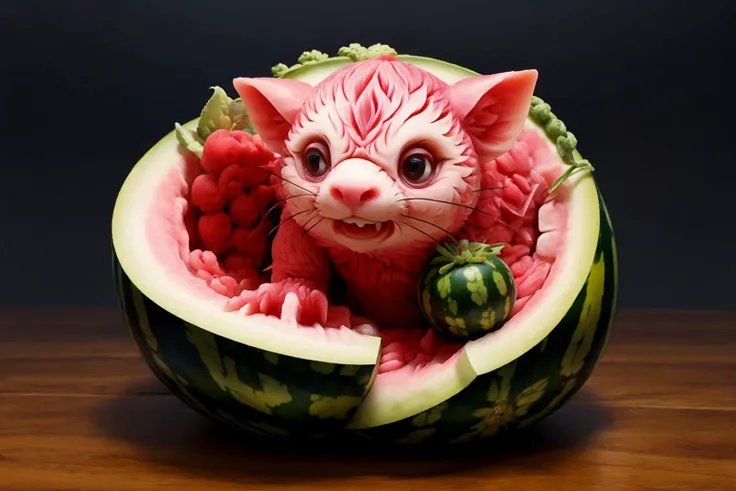 watermeloncarving, <lora:watermeloncarving:1>, Glider, sky background