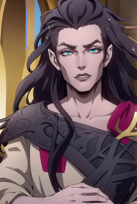 striga, <lora:striga-lora-nochekaiser:1>,
striga, long hair, black hair, green eyes, makeup, lipstick, blue cape, black lips,
BREAK jewelry, armor, shoulder armor, pauldrons,
BREAK looking at viewer, full body,
BREAK outdoors,
BREAK <lyco:GoodHands-beta2:1>, (masterpiece:1.2), best quality, high resolution, unity 8k wallpaper, (illustration:0.8), (beautiful detailed eyes:1.6), extremely detailed face, perfect lighting, extremely detailed CG, (perfect hands, perfect anatomy),