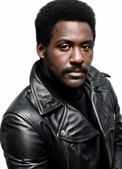 rr1 <lora:RichardRoundtree:1>, headshot, man, solo, man in leather jacket, full body, full body shot, white background, no background, PNG, natural lighting, no shadows, ultra detailed, hyperrealistic, 80mm, 4k, 8k, 8k realistic, sharp focus, intricate, high resolution