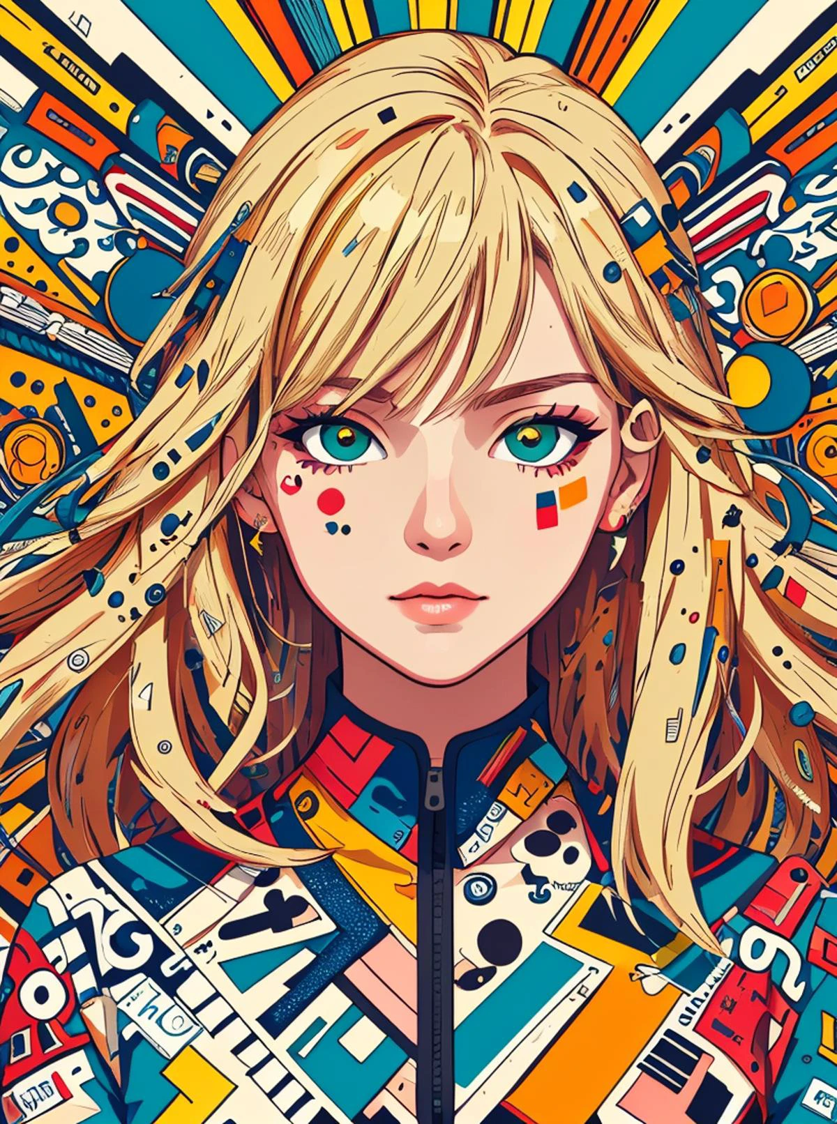 illustartion, digital art, 1girl, posing, blond hair, (dress:1.2) made of stickers, stickersfashion, complex park background, flat colors
<lora:StickersFashion:0.65>