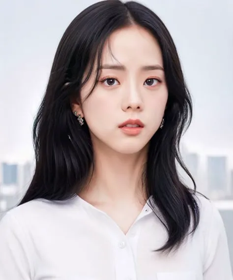 jisoo,photorealistic,realistic, solo, photorealistic, best quality, ultra high res,
diamond stud earrings, long straight black hair, hazel eyes, serious expression, black blazer ,white shirt, white blouse, standing against a city skyline at night
beautiful, masterpiece, best quality, extremely detailed face, perfect lighting, solo,1girl,
best quality, ultra high res, photorealistic,
ultra detailed,
masterpiece, best quality,