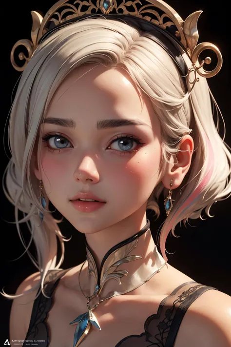 (best quality, masterpiece, colorful, dynamic angle, highest detailed), (official art, extreme detailed, highest detailed), HDR+, (intricate details, hyperdetailed:1.15), dualipa, 3D toy, standing character, tiny, cute, soft lighting, pastel colors, skottie young, blender, pop surrealism, pbr, Cute and adorable cartoon, fantasy, dreamlike, surrealism, super cute, trending on artstation, A style of drawing that uses traditional drawing tools and techniques to create visually striking and expressive pieces of art, ((Glamour Portrait))