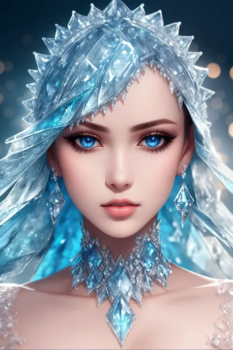 ice, <lora:Ice-Fashion-V1:1>, (sharp focus:1.2), portrait, ((posing)), (beautiful face:1.1), detailed eyes, luscious lips, ((skindentation)), (bright studio lighting:1.2), depth of field, bokeh, 4K, HD