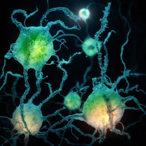 <lora:SDXL_macro_Sa_May:1> macro illuminated glowing algae cells