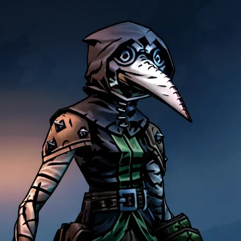 1girl, portrait, the plague doctor, darkest dungeon <lora:NecroSketcherAlpha:0.9>