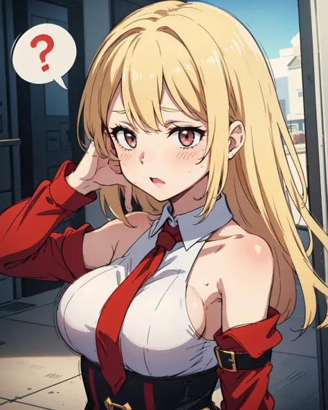 sfw,1girl, solo,masterpiece, best quality,body,adolescent,sweat,virgin,(sketch:1.4)
?, spoken_question_mark, grabbing, grabbing_from_behind, 1girl, blonde_hair, self_fondle,blush, long_hair, bare_shoulders, large_breasts, grey_eyes, deep_skin, masterpiece, best quality, high quality,