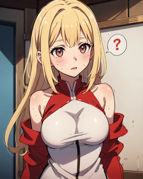 1girl, solo,masterpiece, best quality,body,adolescent,sweat,virgin,(sketch:1.4)
?, spoken_question_mark, grabbing, grabbing_from_behind, 1girl, blonde_hair, self_fondle,blush, long_hair, bare_shoulders, large_breasts, grey_eyes, deep_skin, masterpiece, best quality, high quality,
