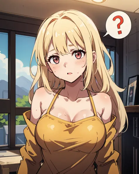 1girl, solo,masterpiece, best quality,body,adolescent,sweat,virgin,(sketch:1.4)
?, spoken_question_mark, grabbing, grabbing_from_behind, 1girl, blonde_hair, self_fondle,blush, long_hair, bare_shoulders, large_breasts, grey_eyes, deep_skin, masterpiece, best quality, high quality,