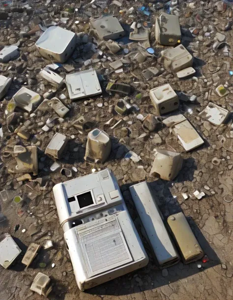 a broken computer at the nuclear waste dump
