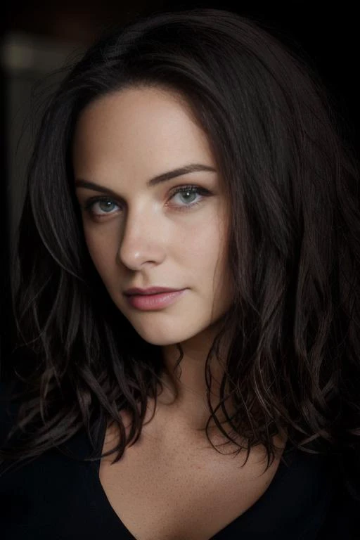 <lora:r3b3cc4f3rgus0n:0.9>, a Realistic photo of a r3b3cc4f3rgus0n woman, long hair, breasts, looking at viewer, blue eyes, brown hair, jewelry, underwear, panties, necklace, lips, black panties, hands on hips, realistic, leopard print, soft lighting, professional Photography, Photorealistic, detailed, standing in a dark Studio Room background, blurred background, RAW, analog, sharp focus, 8k, HD, DSLR, high quality, Fujifilm XT3, film grain, award winning, masterpiece