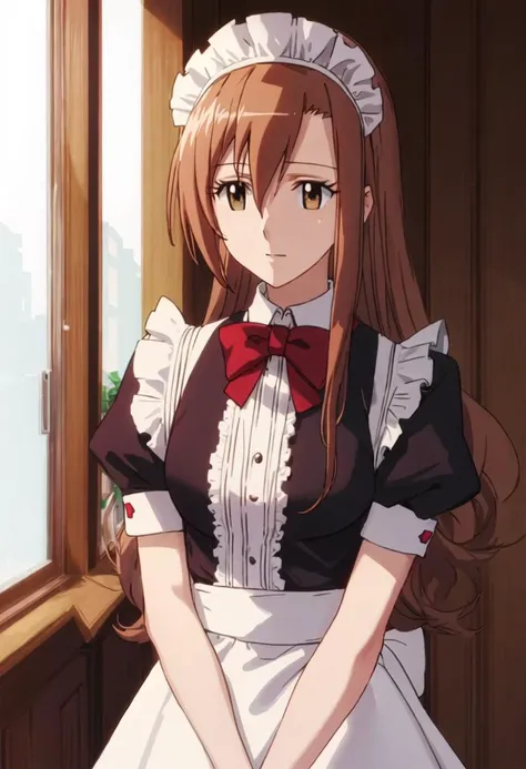 best quality, masterpiece, highres, solo, {shichijou_aria_seitokaiyakuindomo:0.90}, {maid:1.40}, {long maid dress:1.15}