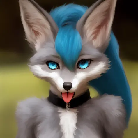 , anthro, oral, female, sex, male/female, duo, mammal, genitals, canine, canid, penis, penile, hair, male, balls, fellatio, tongue, butt, cunnilingus, saliva, anus, canis, breasts, fur, wolf, nude, fox, hi res, grey body, 69 position, grey fur, green penis, blue eyes, tongue out, red hair, bodily fluids, female penetrated