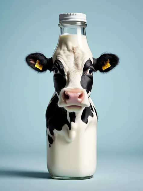 a cow as a bottle of milk